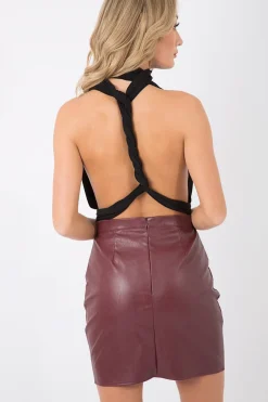 Rebellious Fashion Black Multiway Slinky Bodysuit - Mindy