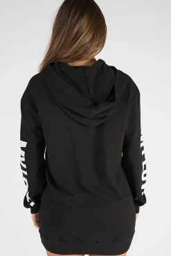 Rebellious Fashion Black 'My Love' Slogan Oversized Hoodie - Tish