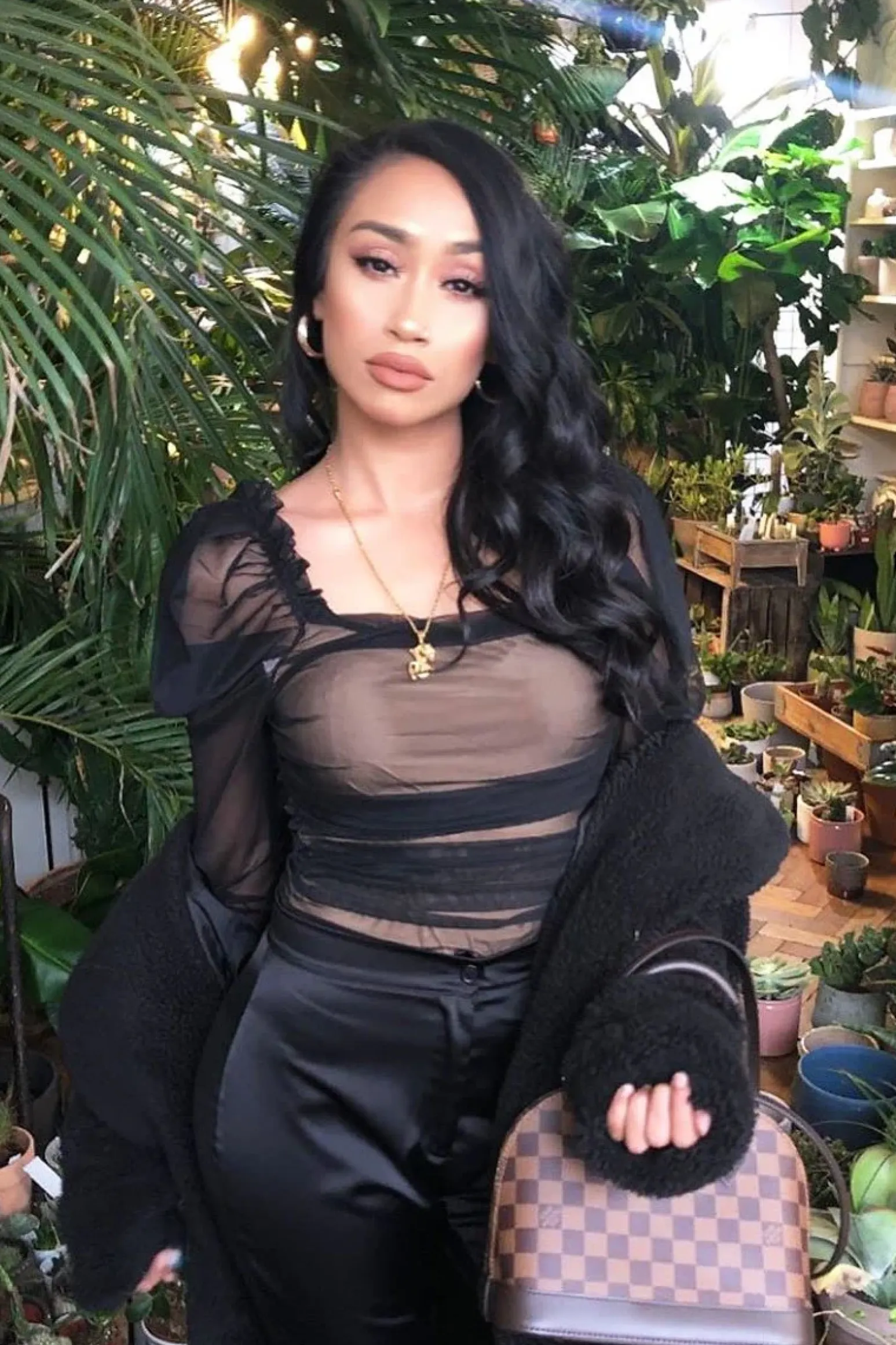 Rebellious Fashion Black Nude Ruched Body Mesh Sleeve Bodysuit - Amylee