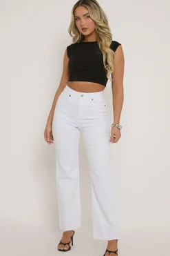 Rebellious Fashion Black Open Back Crop Top - Iona