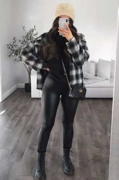 Rebellious Fashion Black Oversized Check Shirt - Frona