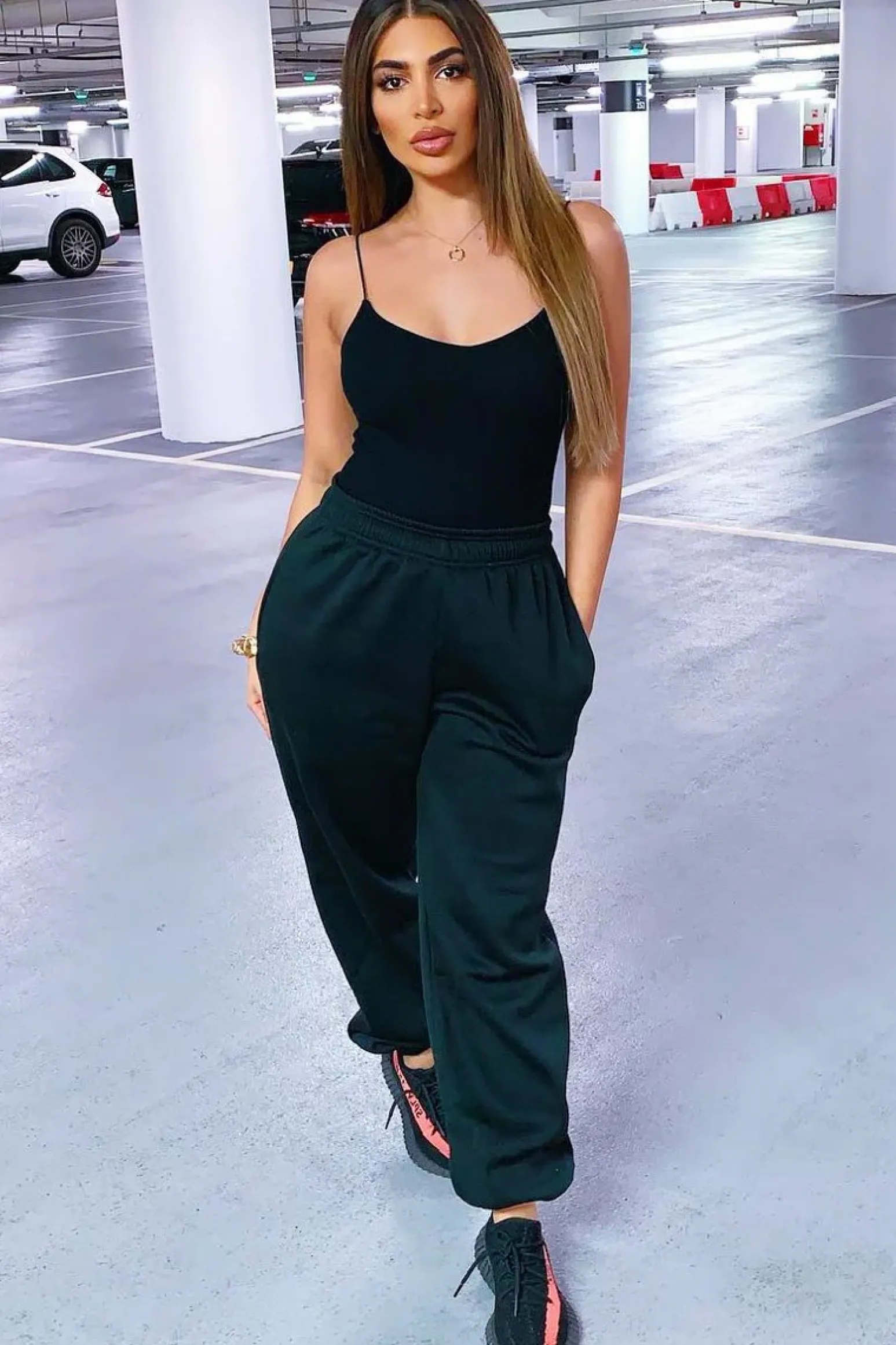 Rebellious Fashion Black Oversized Joggers - Erica