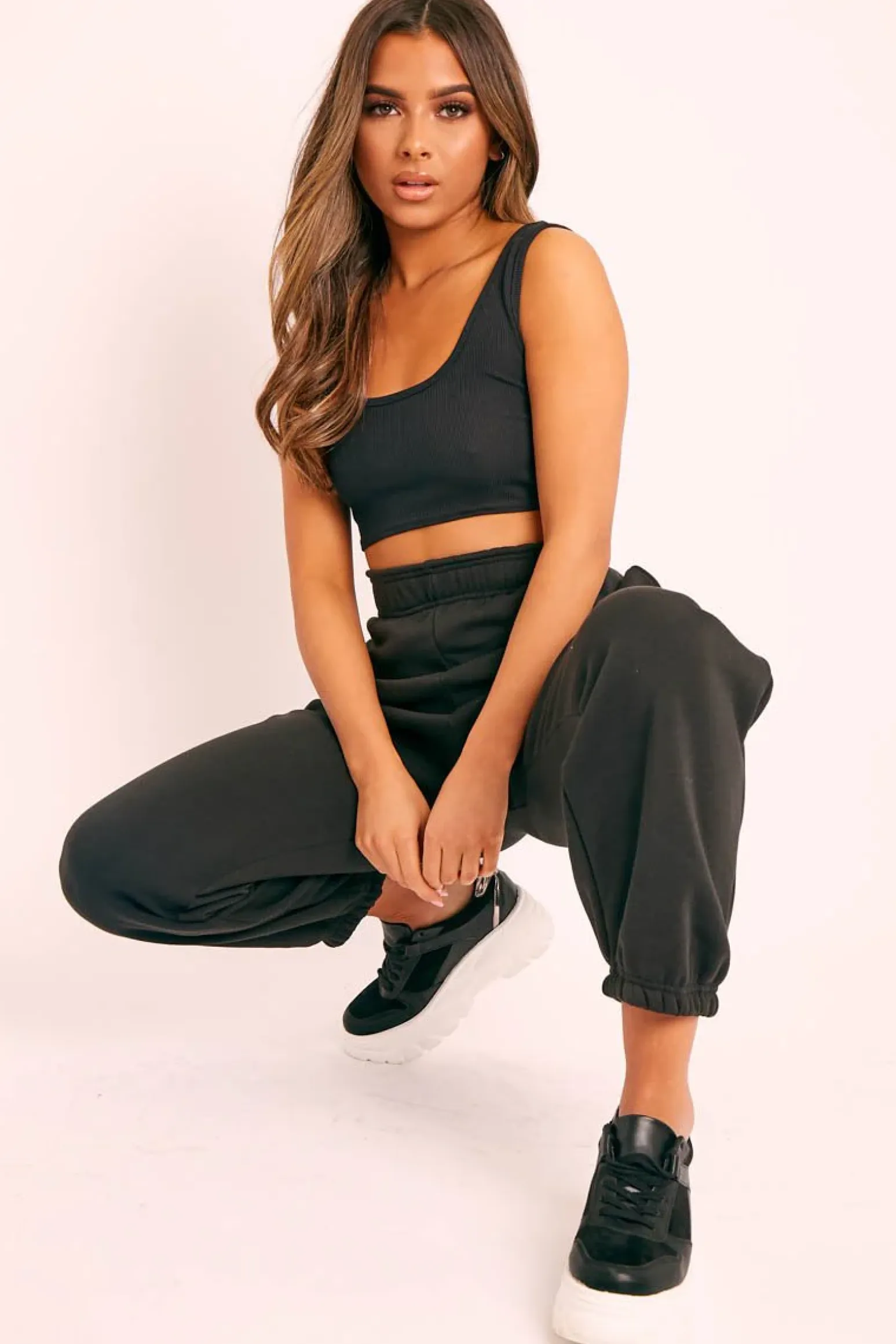 Rebellious Fashion Black Oversized Joggers - Erica