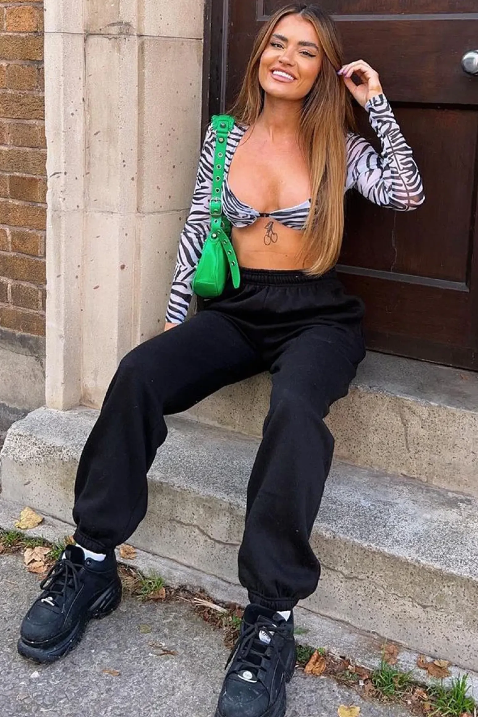 Rebellious Fashion Black Oversized Joggers - Erica