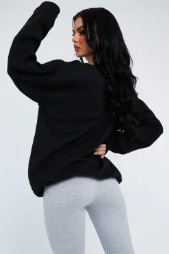 Rebellious Fashion Black Oversized Palm Springs Sweatshirt - Libbi