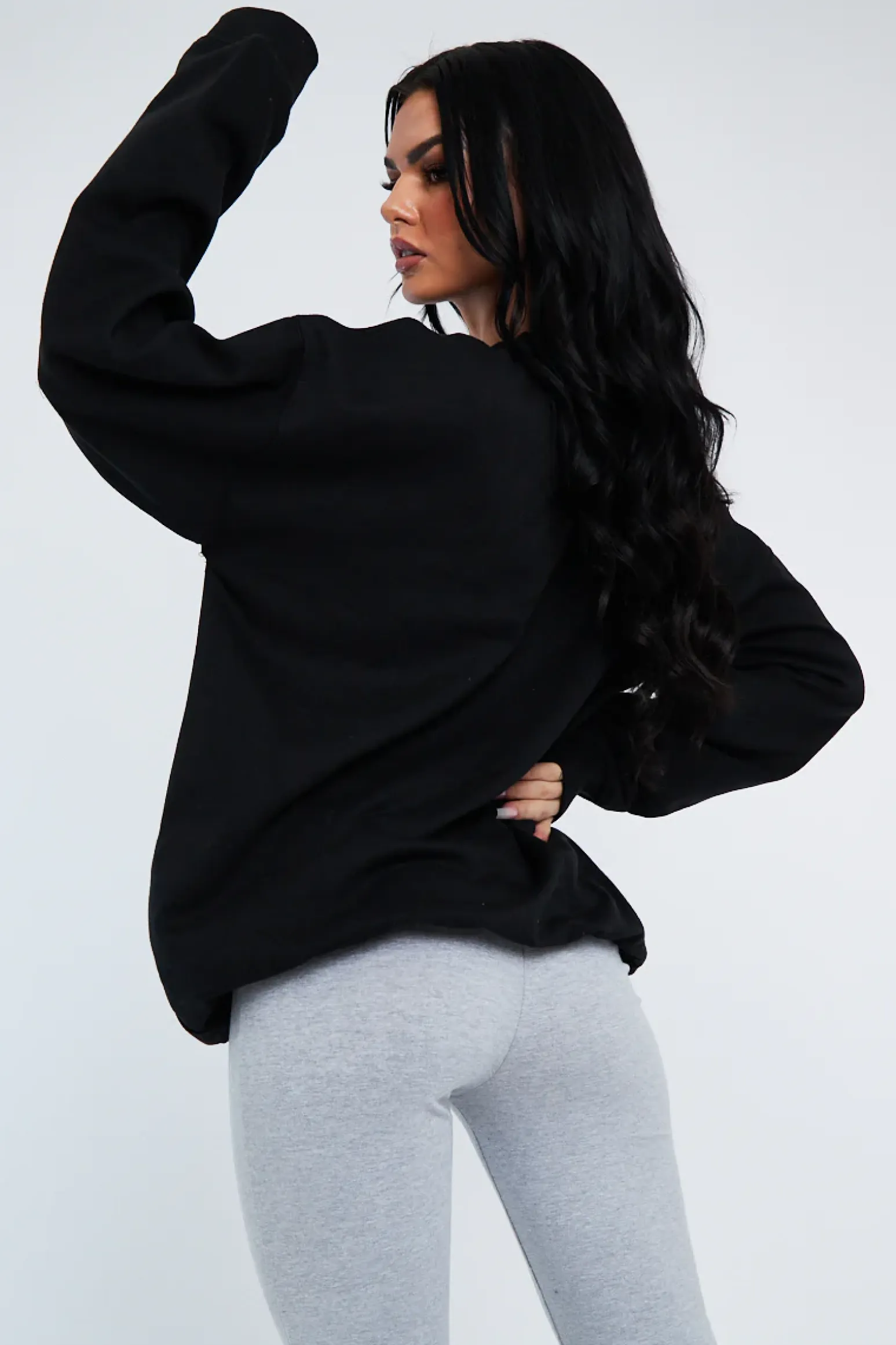 Rebellious Fashion Black Oversized Palm Springs Sweatshirt - Libbi