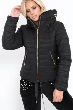 Rebellious Fashion Black Padded Coat - Zara