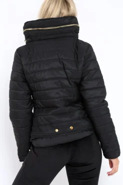 Rebellious Fashion Black Padded Coat - Zara