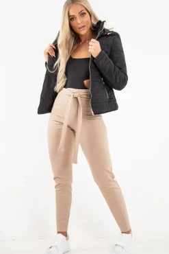 Rebellious Fashion Black Padded Faux Fur Lined Coat - Dorie