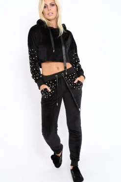 Rebellious Fashion Black Pearl Loungewear Set - Karah