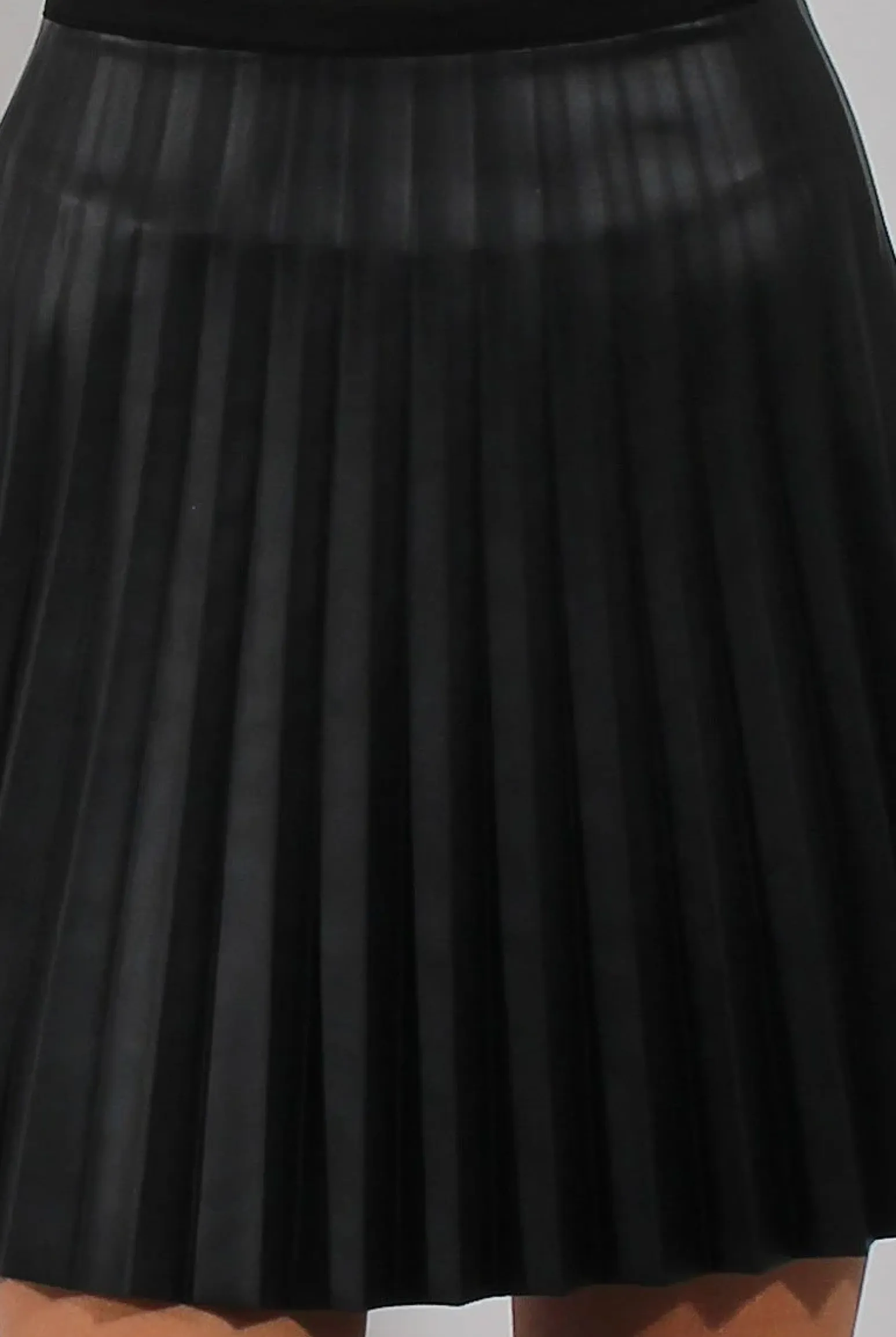 Rebellious Fashion Black Pleated PU Skirt - Ally