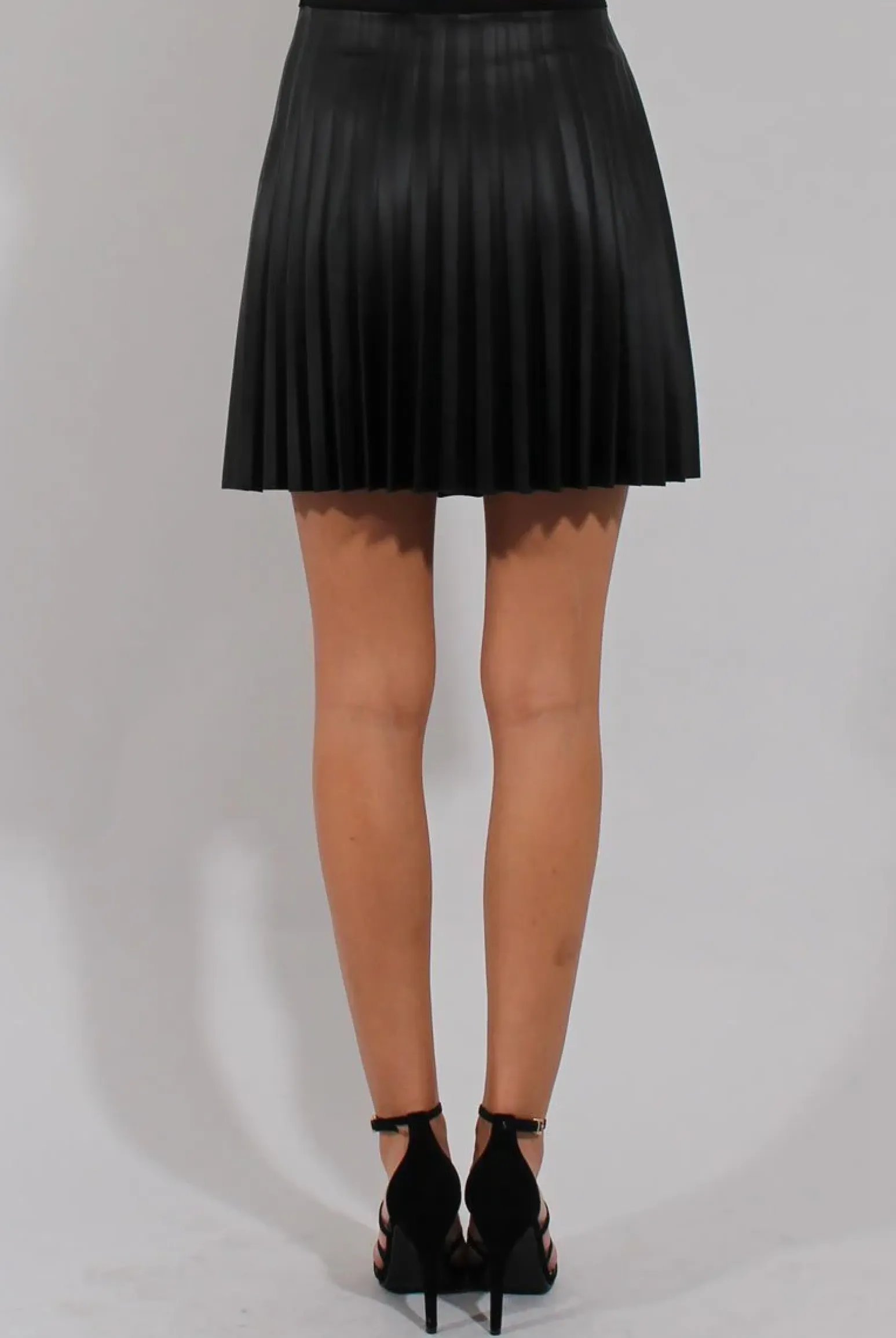 Rebellious Fashion Black Pleated PU Skirt - Ally