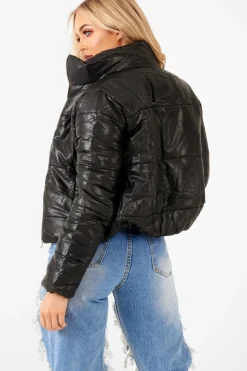 Rebellious Fashion Black Puffer Coat - Alyssa