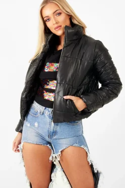 Rebellious Fashion Black Puffer Coat - Alyssa
