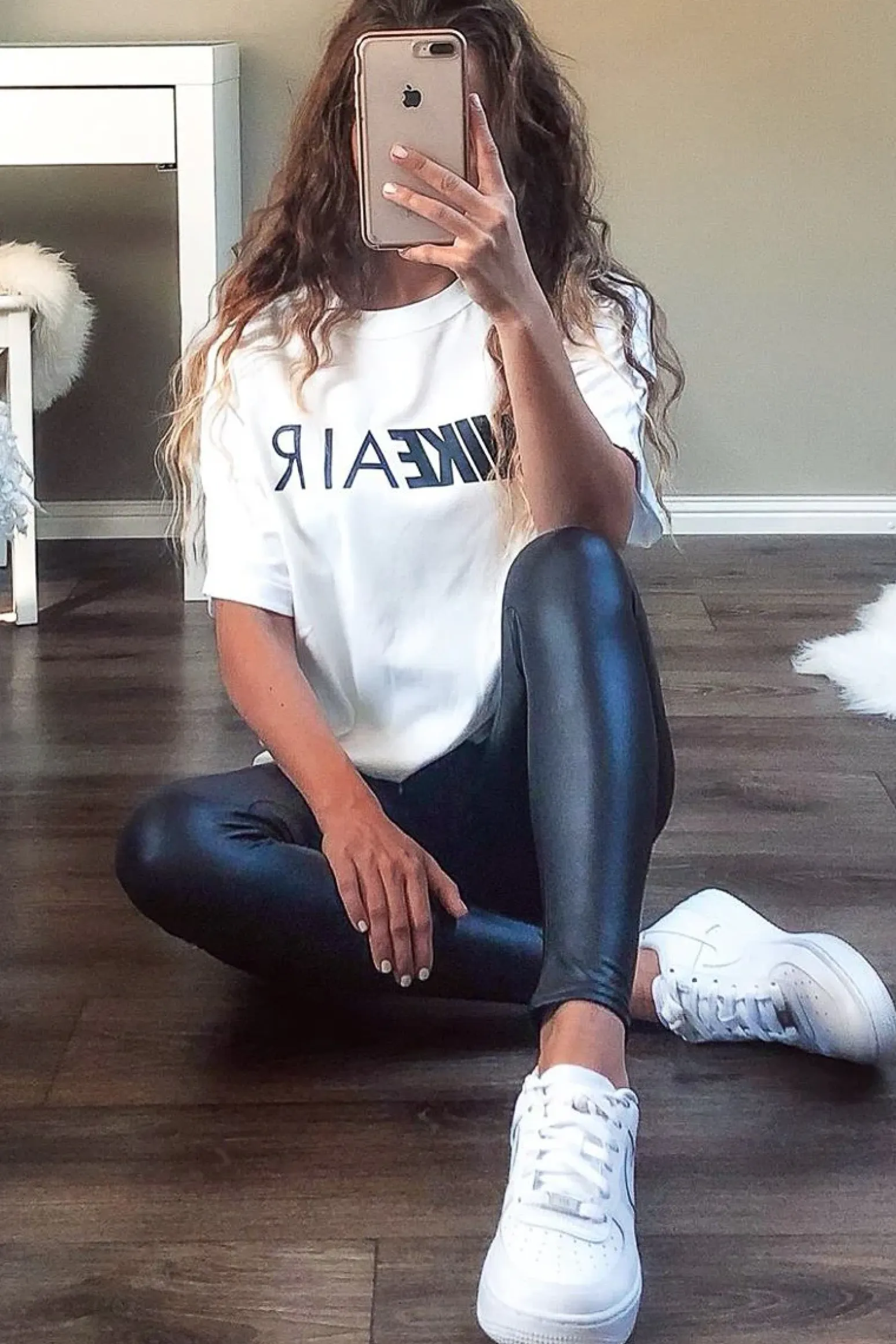 Rebellious Fashion Black PU High Waisted Leggings - Emra