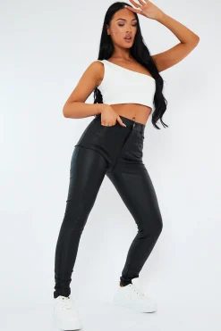 Rebellious Fashion Black PU Leather Leggings - Linzi