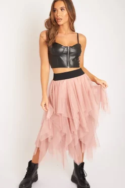 Rebellious Fashion Black PU Zip Front Bralet - Linsa