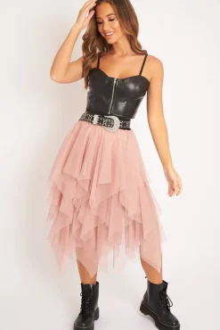 Rebellious Fashion Black PU Zip Front Bralet - Linsa
