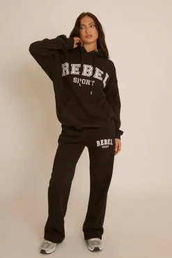 Rebellious Fashion Black Rebel Sport Oversized Hoodie - Regina