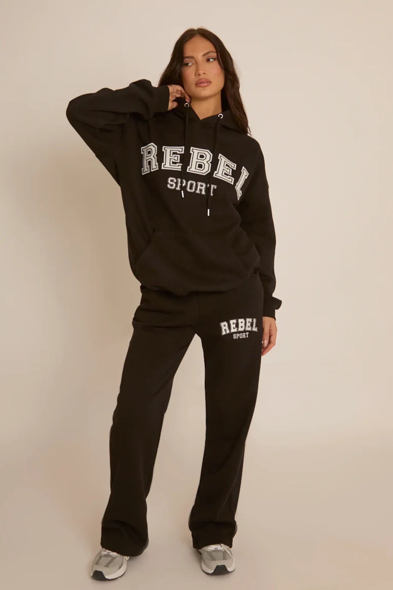 Rebellious Fashion Black Rebel Sport Oversized Hoodie - Regina