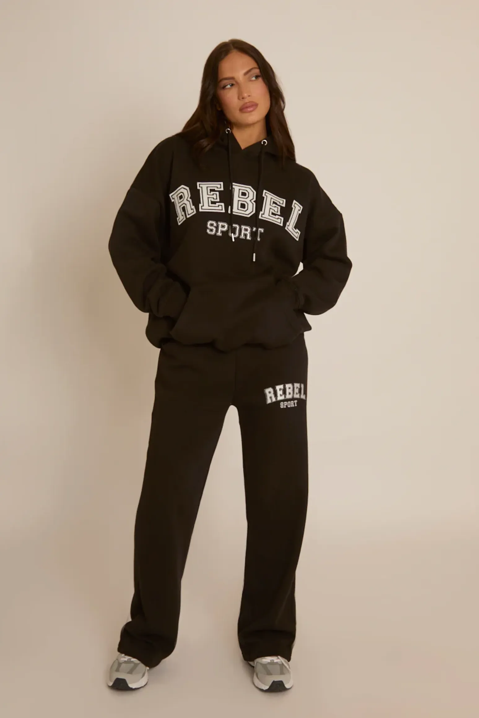 Rebellious Fashion Black Rebel Sport Oversized Hoodie - Regina