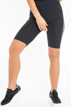 Rebellious Fashion Black Reflective Stripe Side Cycling Shorts - Betty