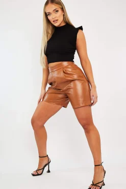 Rebellious Fashion Black Ribbed Frill Shoulder Crop Top - Khyla