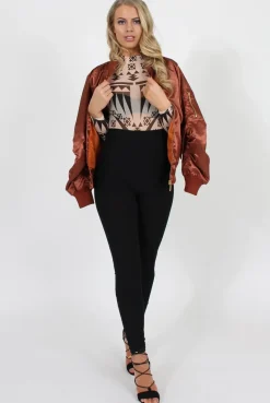 Rebellious Fashion Black Ribbed Leggings - Kirsty