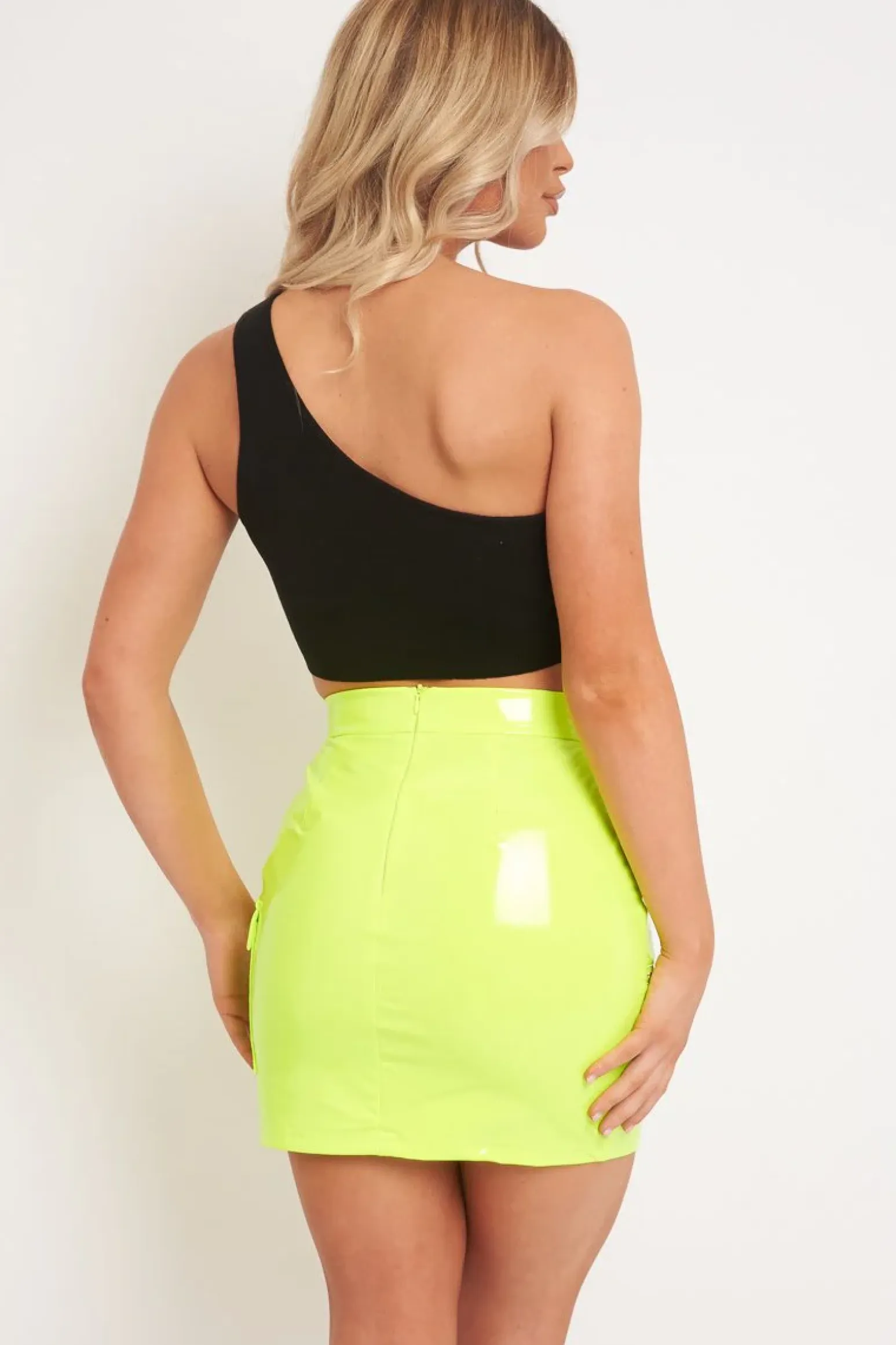 Rebellious Fashion Black Ribbed One Shoulder Crop Top - Danyelle