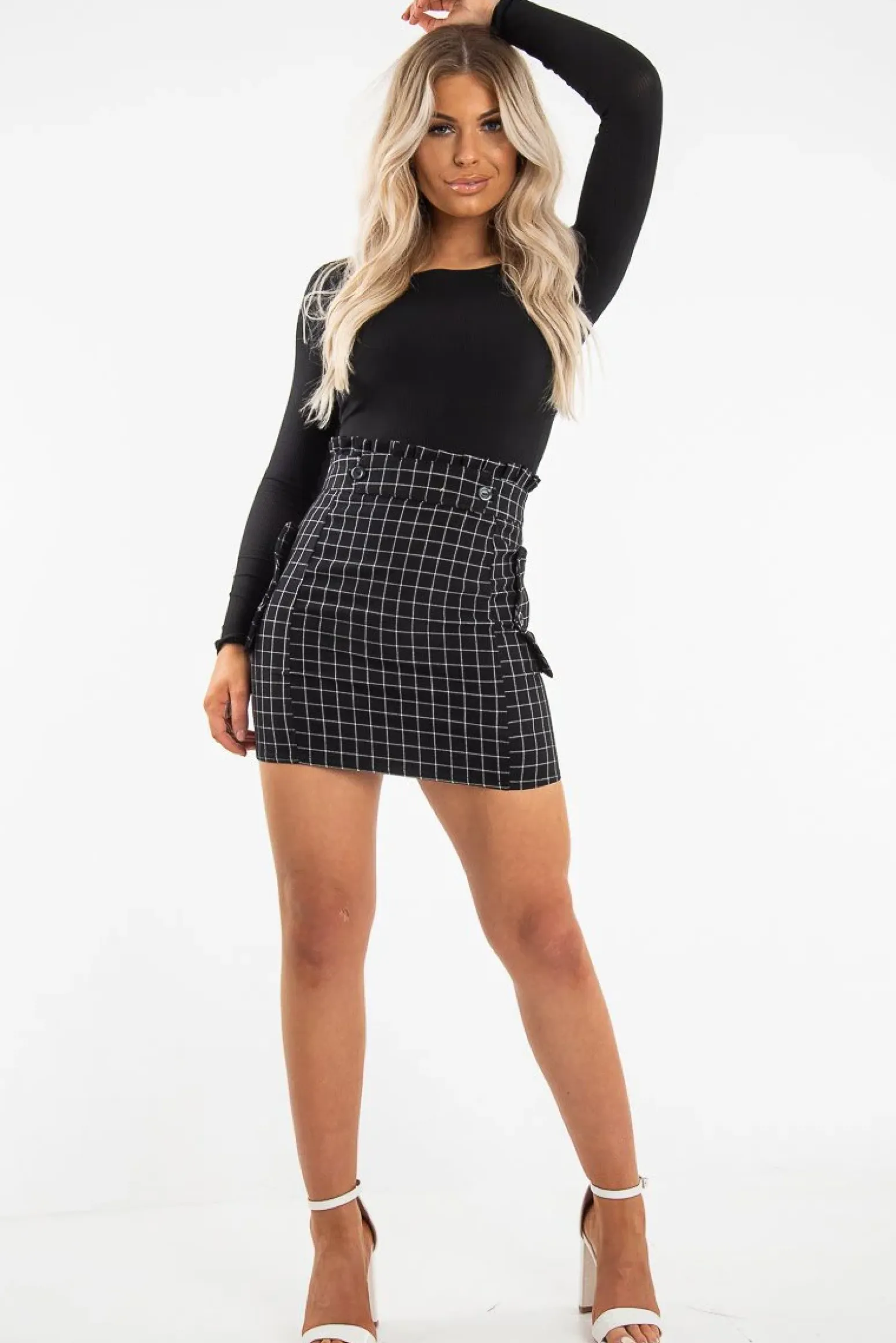 Rebellious Fashion Black Ribbed Square Neck Bodysuit - Alysha