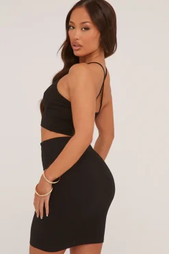 Rebellious Fashion Black Rib Knit Basic Mini Skirt - Ameliaa
