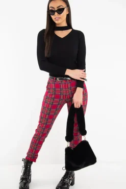 Rebellious Fashion Black Rib Knit Choker Cut Out Jumper - Jamisen