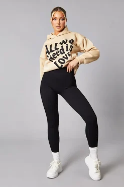 Rebellious Fashion Black Rib Knit High Waisted Leggings - Ren