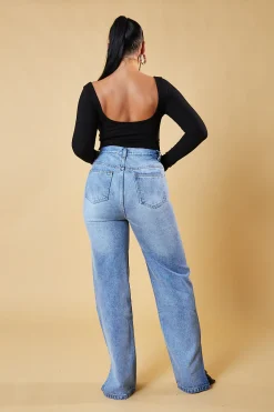 Rebellious Fashion Black Rib Knit Long Sleeve Bodysuit - Vari