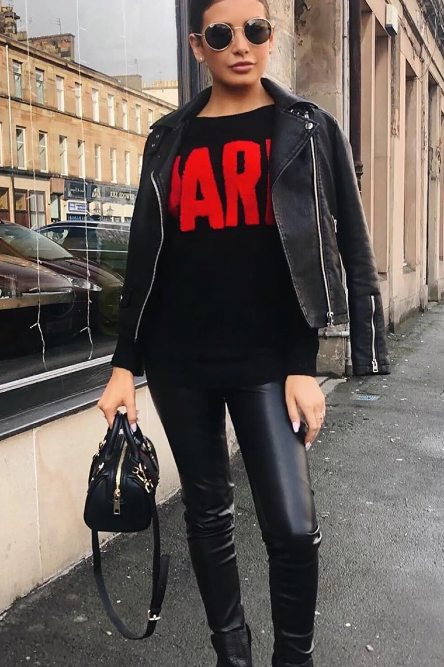 Rebellious Fashion Black Rib Knit Paris Slogan Jumper - Khylah