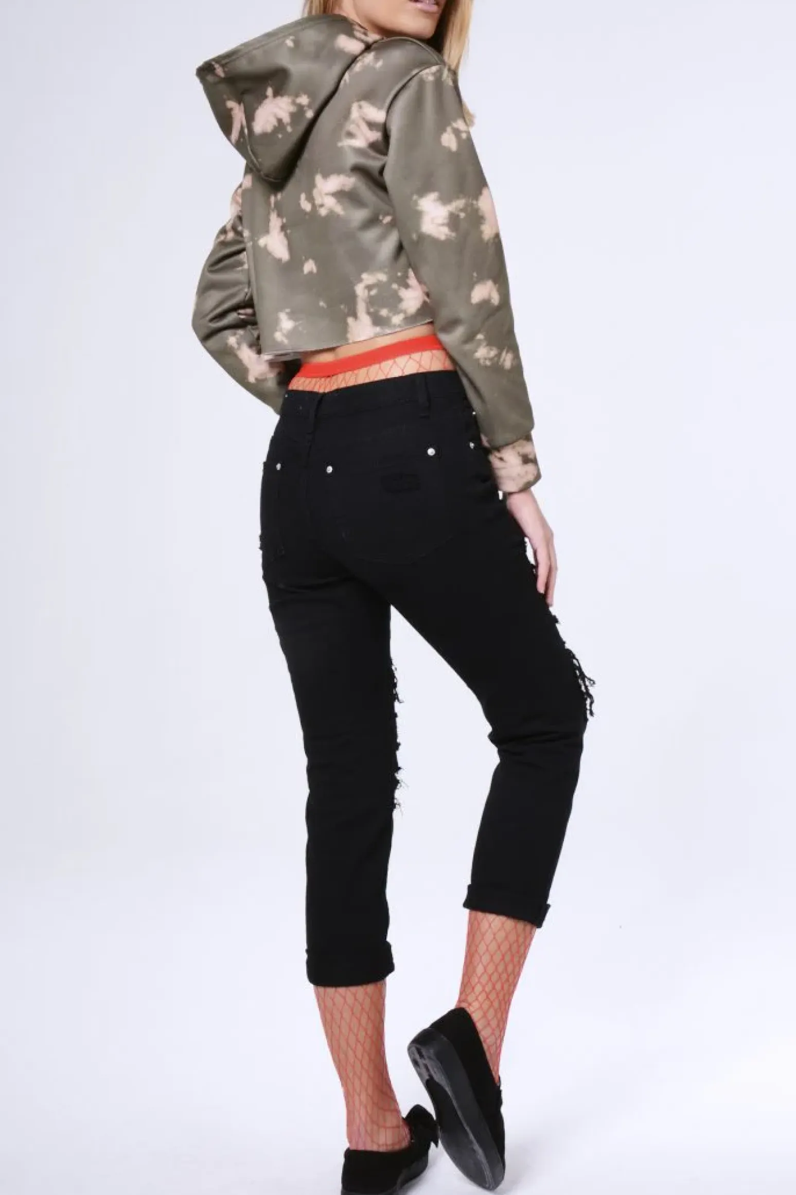 Rebellious Fashion Black Ripped Boyfriend Jeans - Jazmine