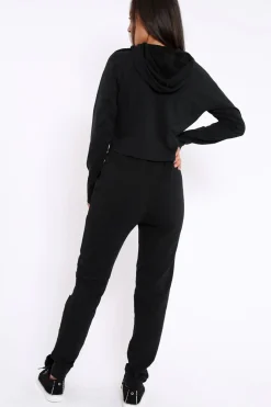 Rebellious Fashion Black Ripped Loungewear Set - Natalia