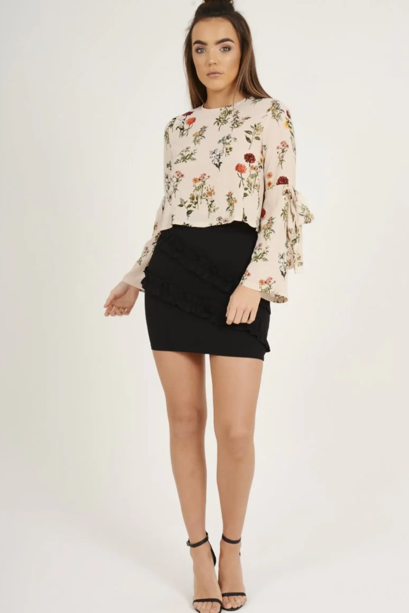 Rebellious Fashion Black Ruffle Bodycon Mini Skirt - Ricci