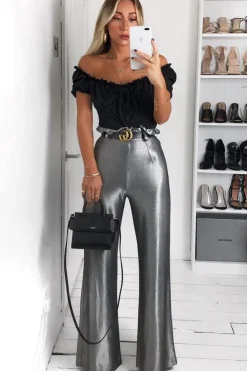 Rebellious Fashion Black Ruffle Tie Front Bardot Crop Top - Pandora