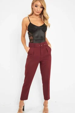 Rebellious Fashion Black Satin Lace Cut Out Bodysuit - Aleiya