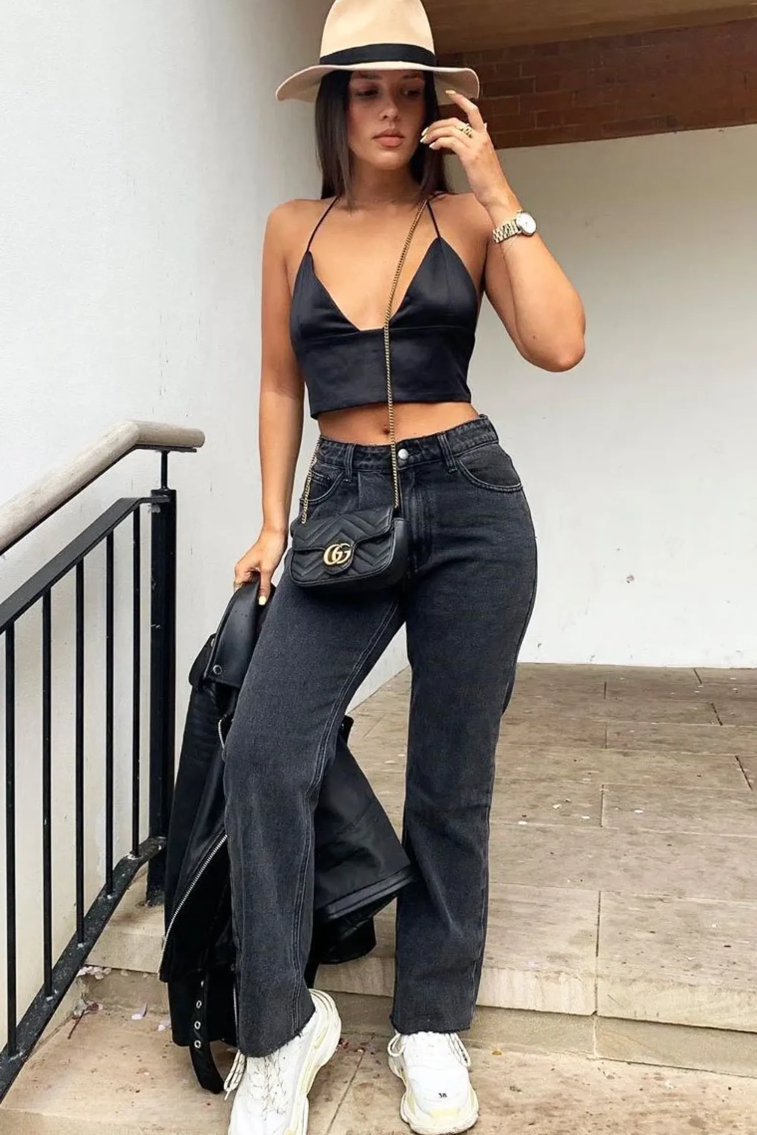 Rebellious Fashion Black Satin Lace Up Plunge Triangle Bralet - Tabby