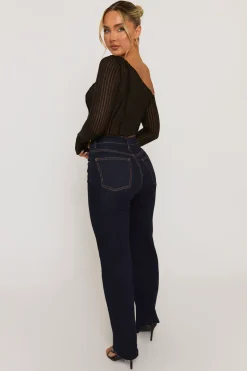 Rebellious Fashion Black Semi Sheer Off Shoulder Top - Carolina