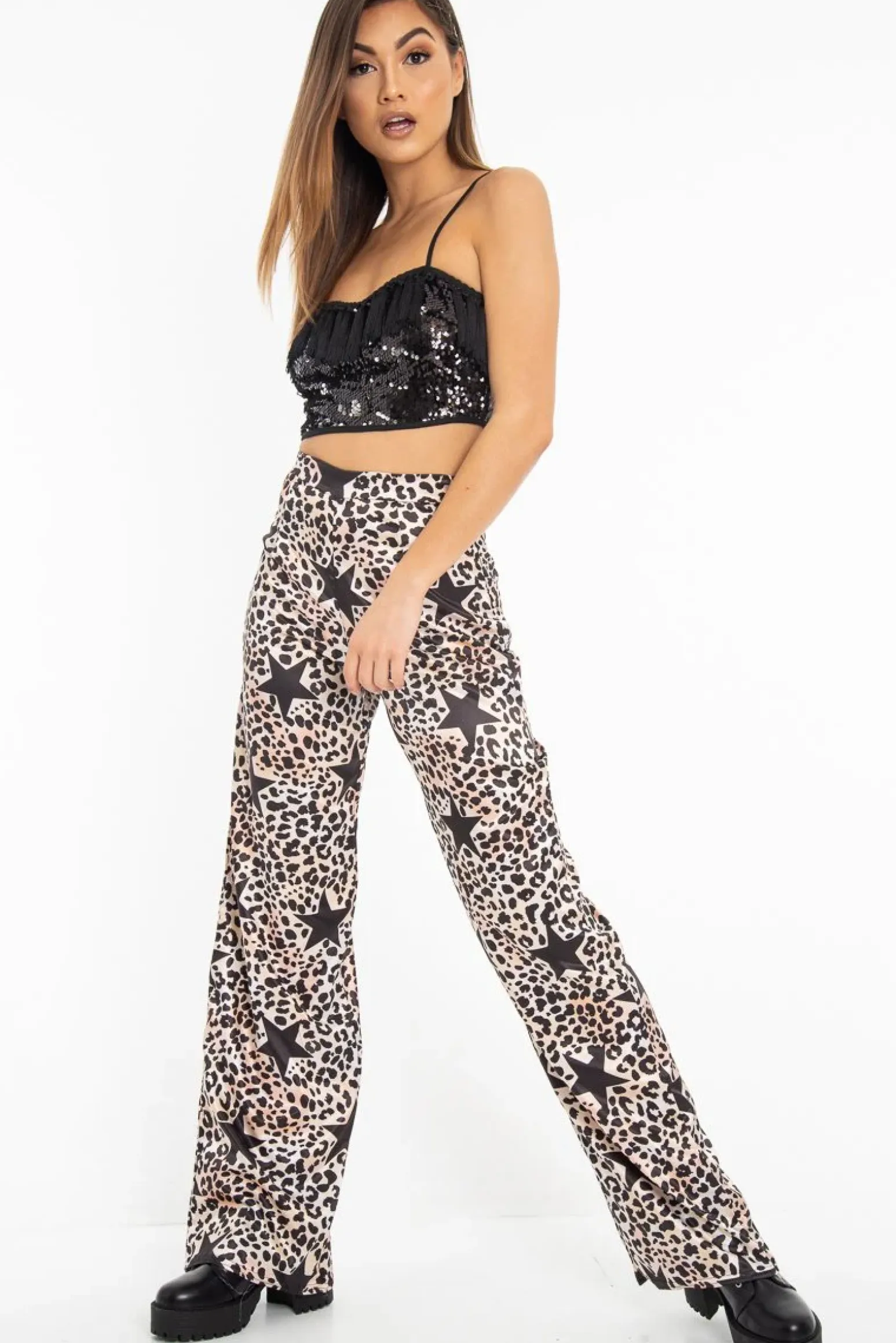 Rebellious Fashion Black Sequin Detail Tassel Front Plunge Bralet - Bethany