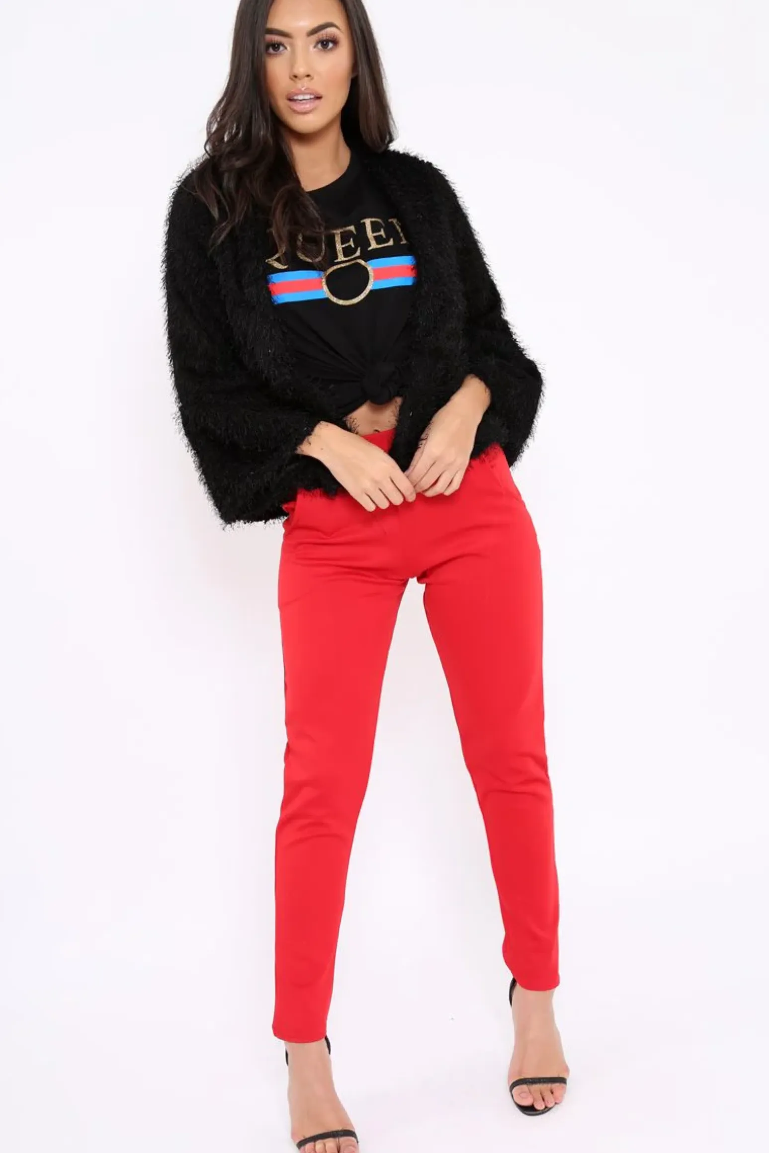 Rebellious Fashion Black Shaggy Peplum Cardigan - Trianna