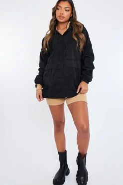 Rebellious Fashion Black Shell Zip Up Windbreaker - Ginnie