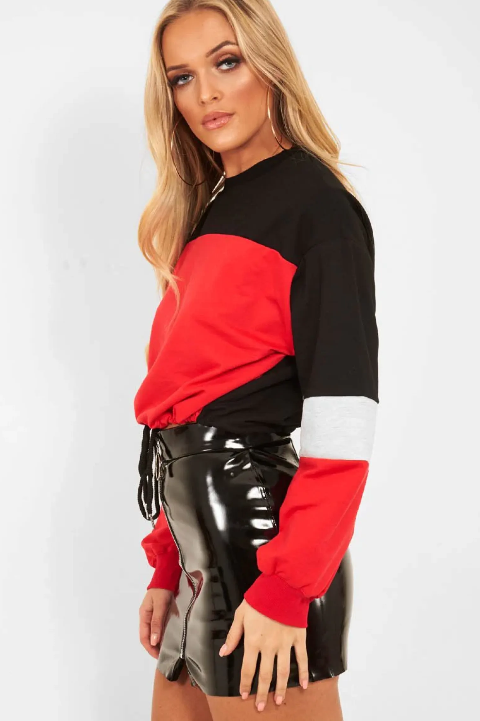 Rebellious Fashion Black Shiny Vinyl Mini Skirt - Aariah