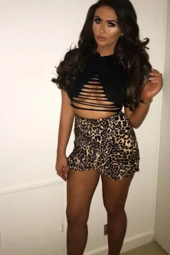 Rebellious Fashion Black Slashed Crop Top - Kaiya