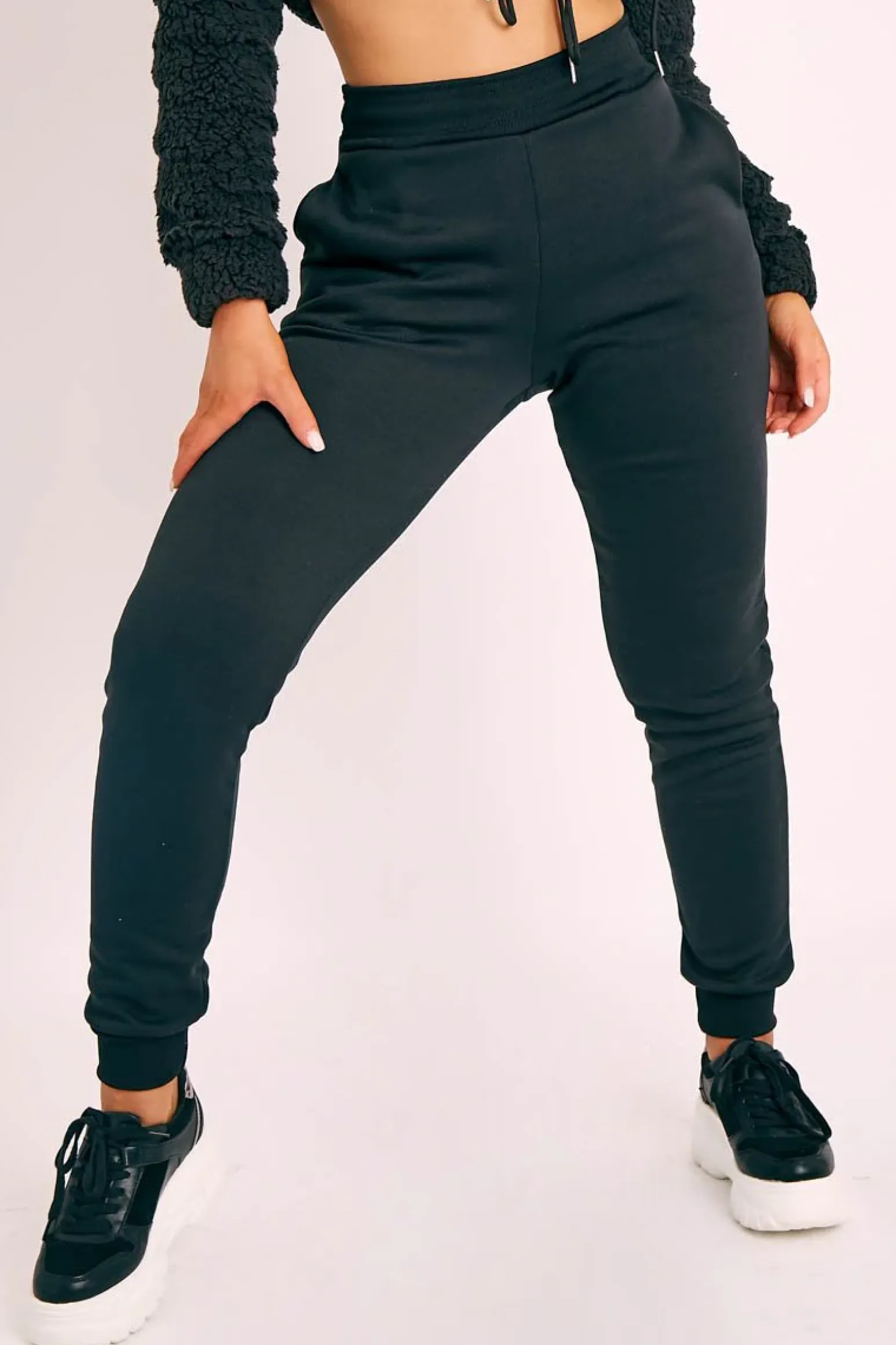 Rebellious Fashion Black Slim Fit Joggers - Chaise