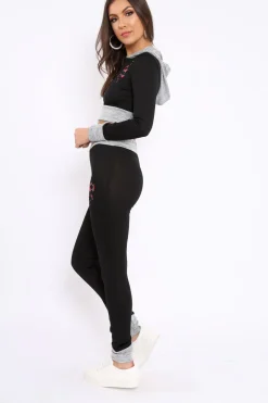 Rebellious Fashion Black Snake Loungewear Set - Evie
