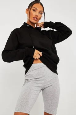 Rebellious Fashion Black Soft Fleece Hoodie - Maia